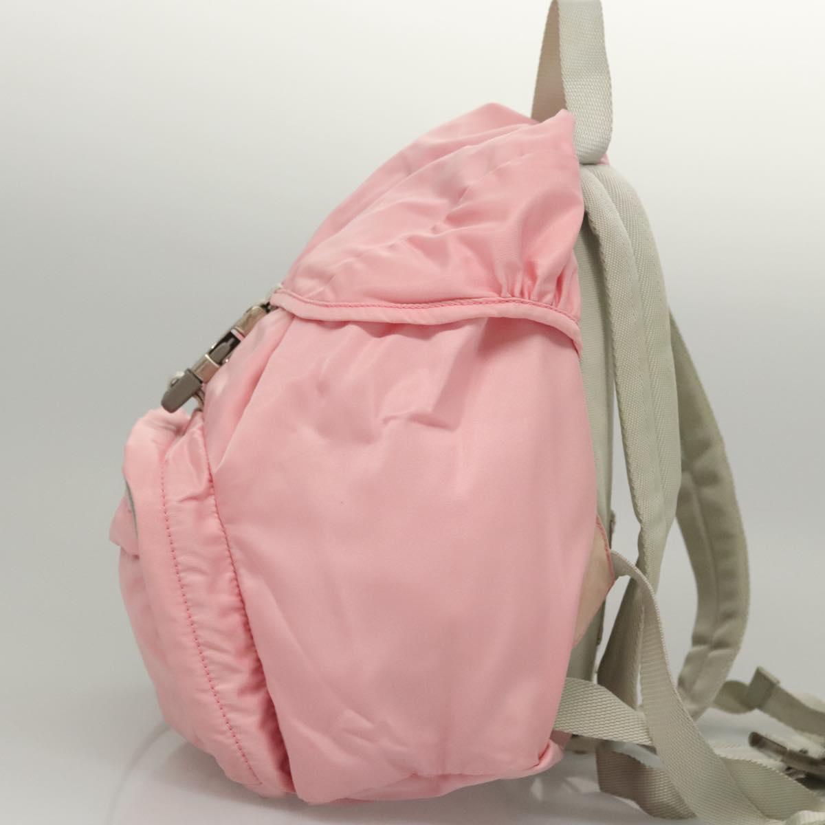 PRADA Backpack Nylon Pink Silver Auth ki5661