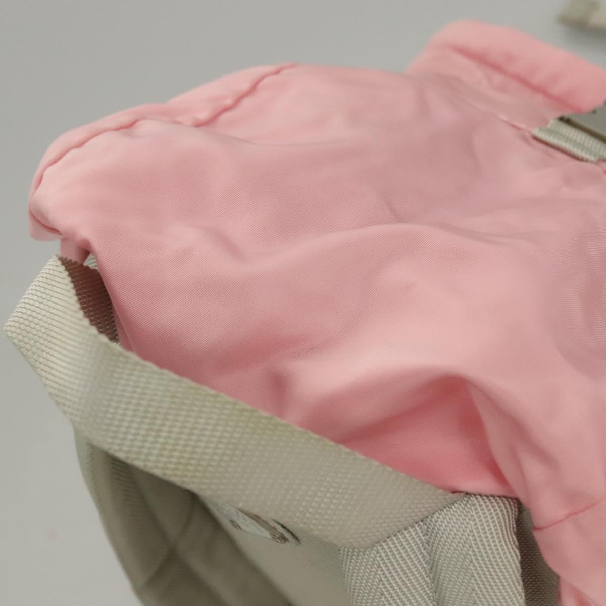 PRADA Backpack Nylon Pink Silver Auth ki5661