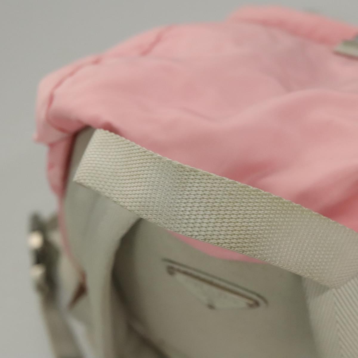 PRADA Backpack Nylon Pink Silver Auth ki5661