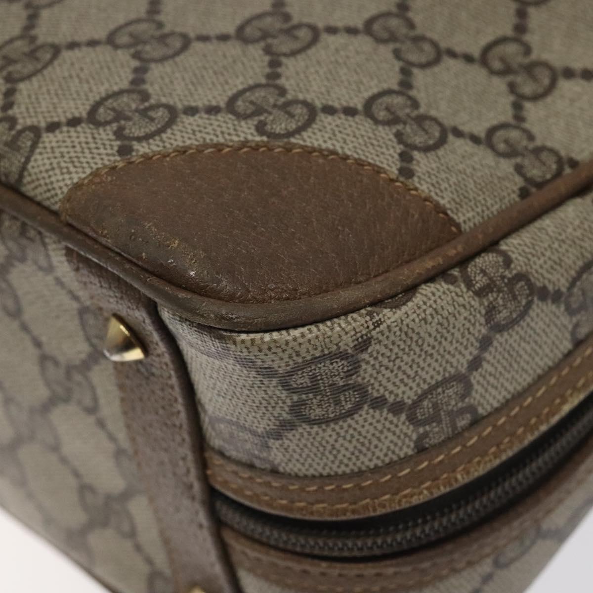 GUCCI GG Supreme Hand Bag PVC Beige Gold 000 39 0030 Auth ki5673