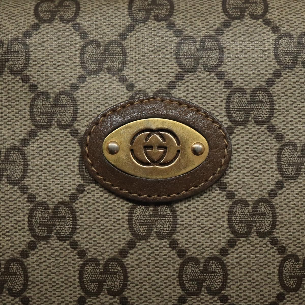 GUCCI GG Supreme Hand Bag PVC Beige Gold 000 39 0030 Auth ki5673