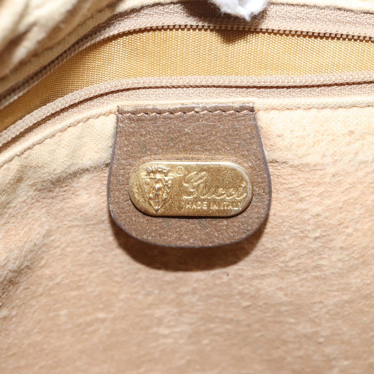 GUCCI GG Supreme Hand Bag PVC Beige Gold 000 39 0030 Auth ki5673