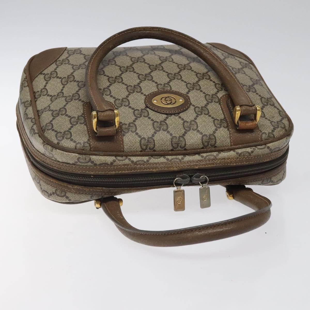 GUCCI GG Supreme Hand Bag PVC Beige Gold 000 39 0030 Auth ki5673