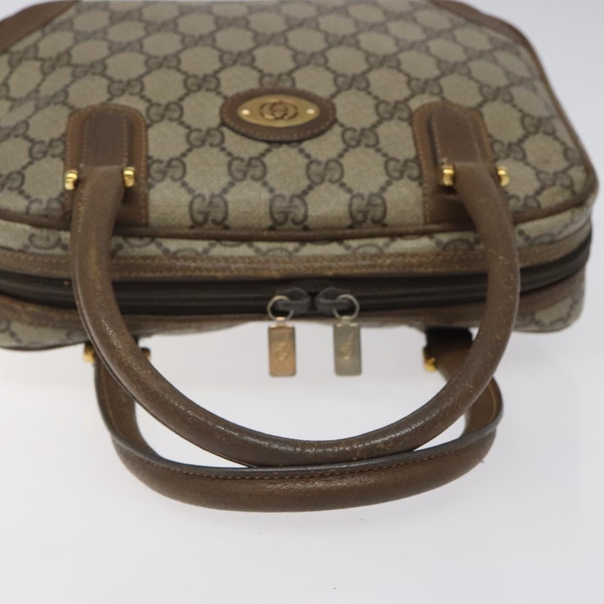 GUCCI GG Supreme Hand Bag PVC Beige Gold 000 39 0030 Auth ki5673