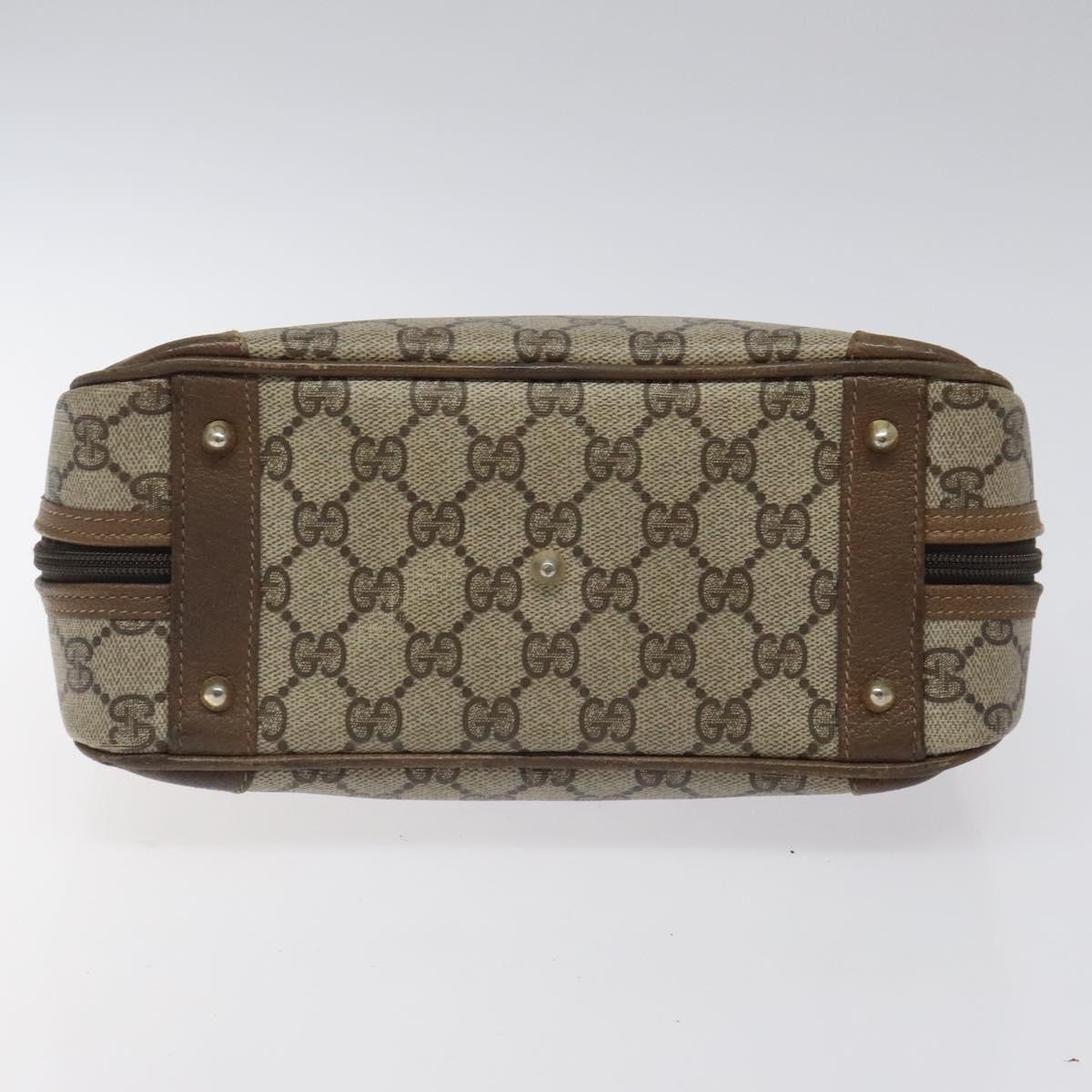 GUCCI GG Supreme Hand Bag PVC Beige Gold 000 39 0030 Auth ki5673