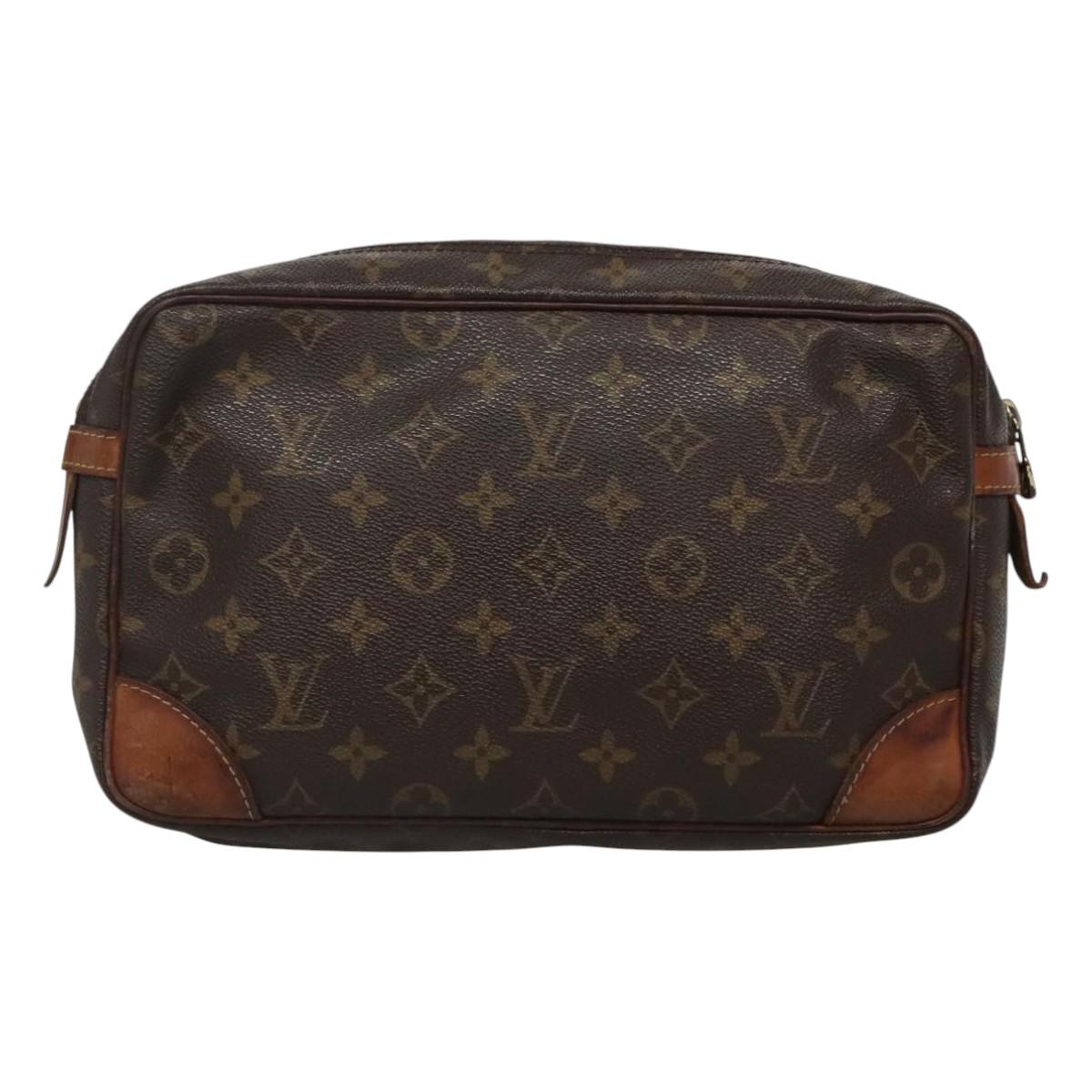 LOUIS VUITTON Monogram Compiegne 28 Clutch Bag M51845 LV Auth ki5684