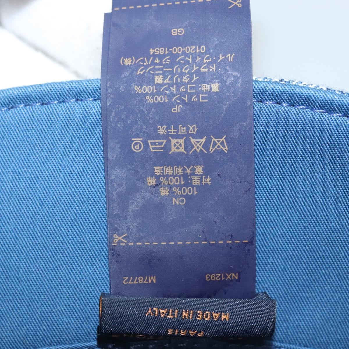 LOUIS VUITTON Monogram Denim Bucket Hat Blue M78772 LV Auth ki5688