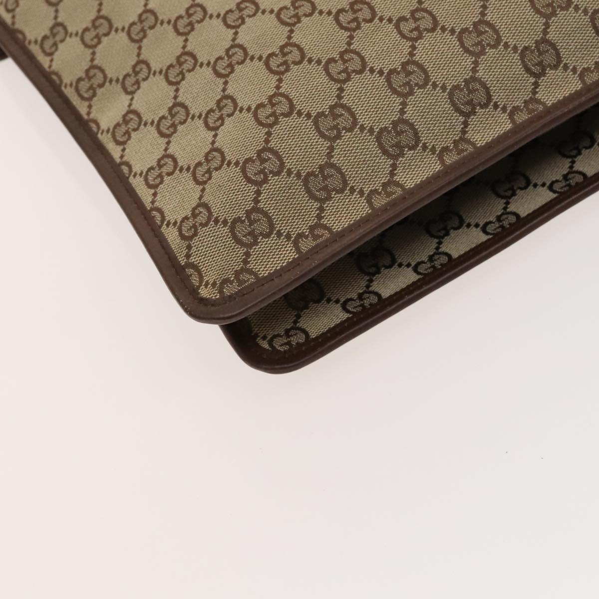 GUCCI GG Canvas Shoulder Bag Brown Silver 019 0489 Auth ki5690