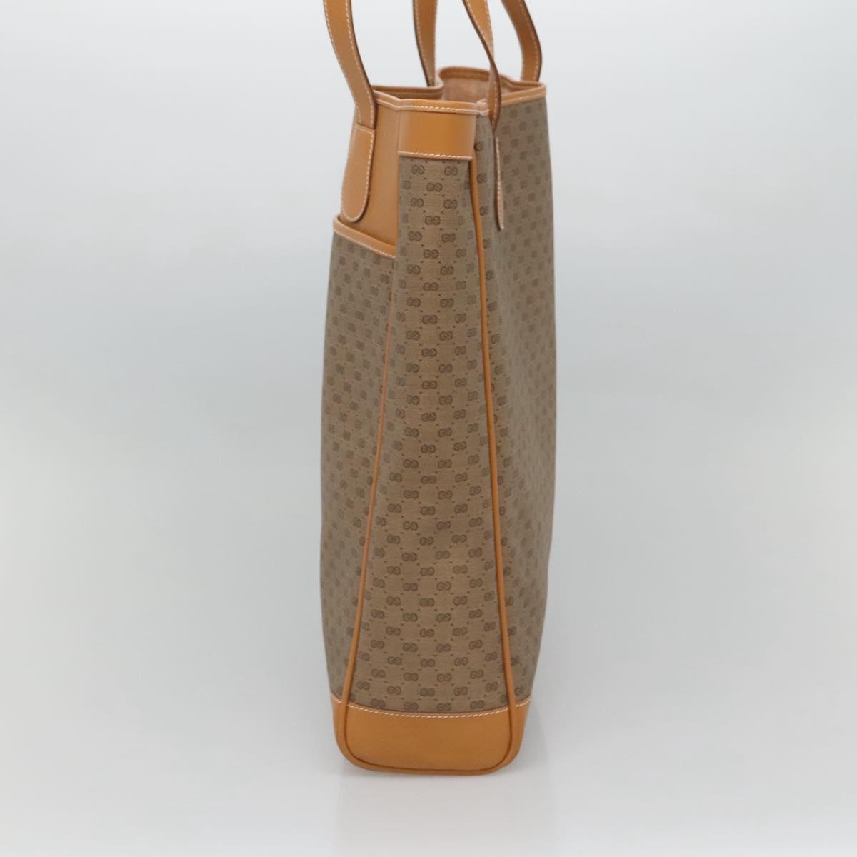 GUCCI Micro GG Supreme Tote Bag PVC Beige Gold 002 39 0173 Auth ki5697