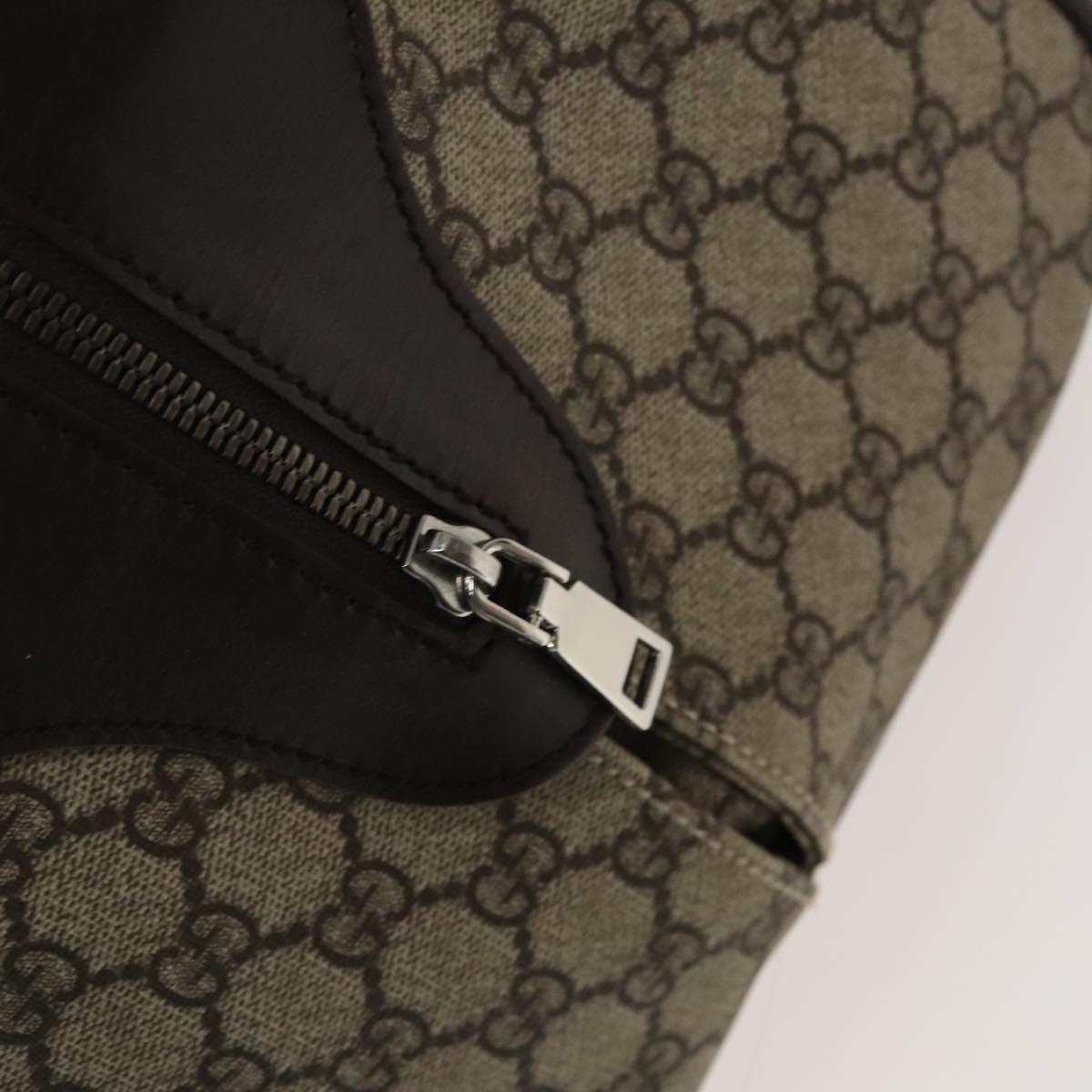GUCCI GG Supreme Boston Bag PVC Brown Silver 108793 Auth ki5734