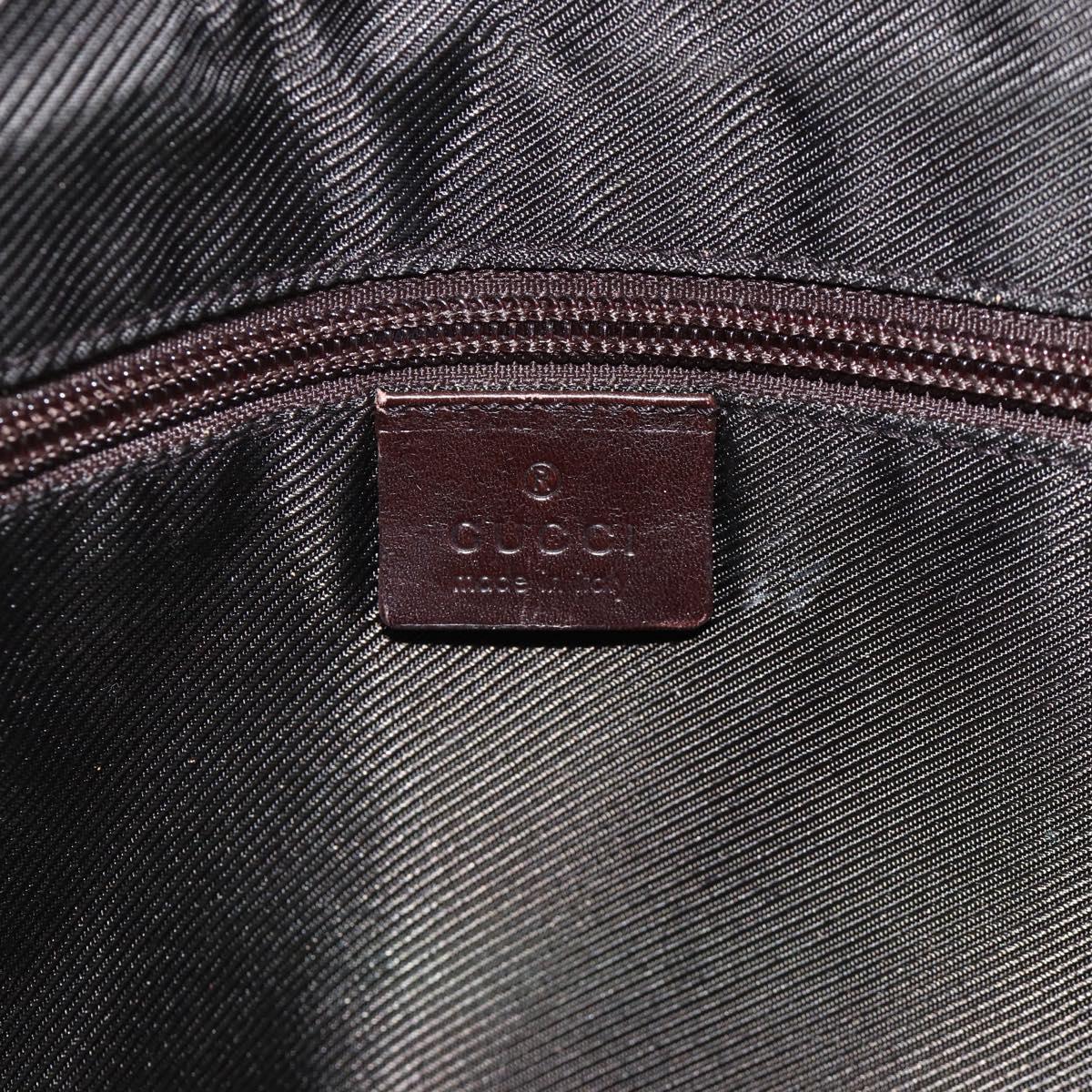 GUCCI GG Supreme Boston Bag PVC Brown Silver 108793 Auth ki5734