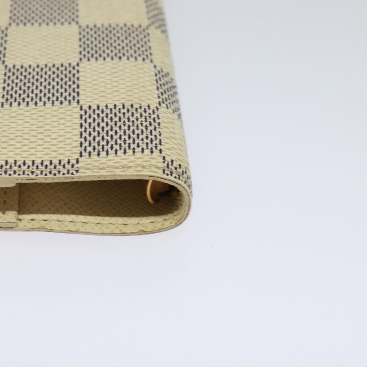 LOUIS VUITTON Damier Azur Agenda PM Day Planner Cover R20706 LV Auth ki5735