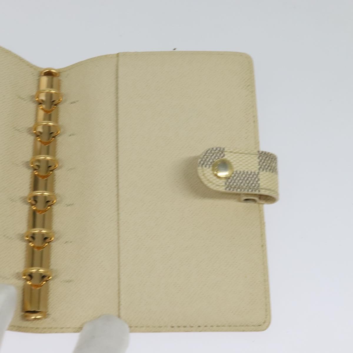 LOUIS VUITTON Damier Azur Agenda PM Day Planner Cover R20706 LV Auth ki5735