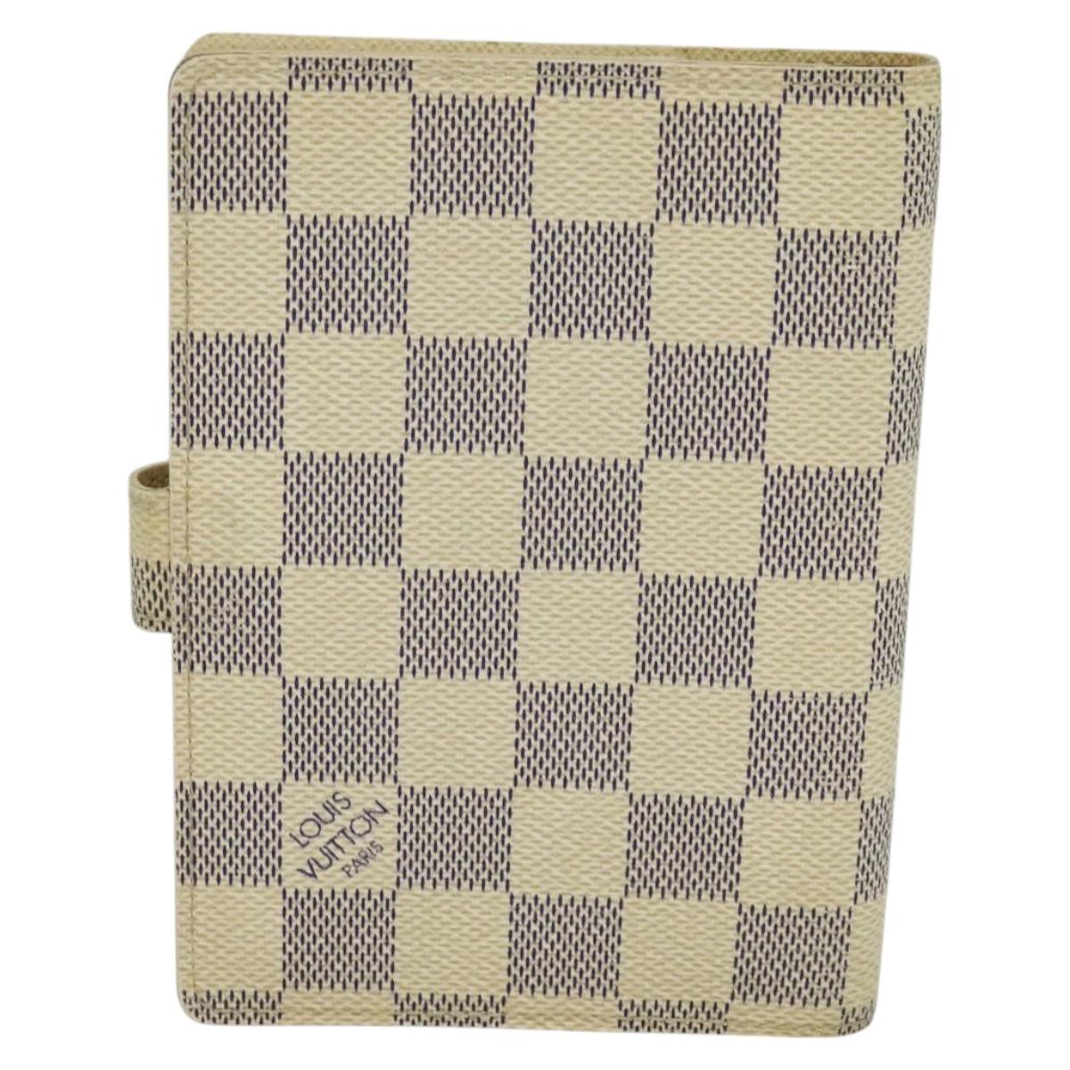 LOUIS VUITTON Damier Azur Agenda PM Day Planner Cover R20706 LV Auth ki5735