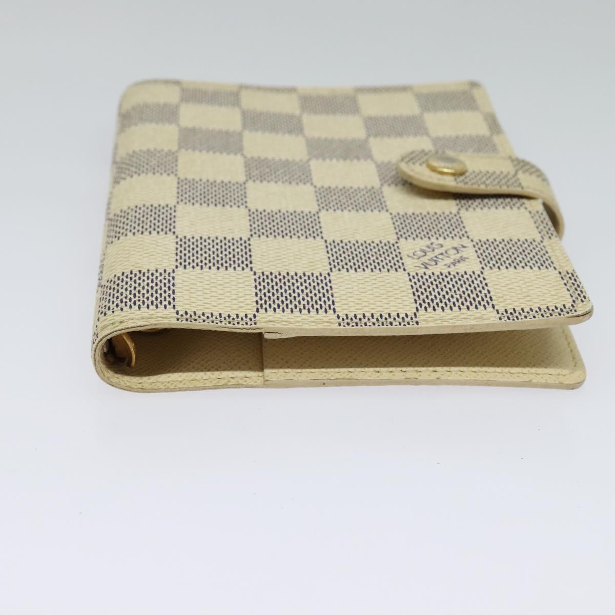 LOUIS VUITTON Damier Azur Agenda PM Day Planner Cover R20706 LV Auth ki5735