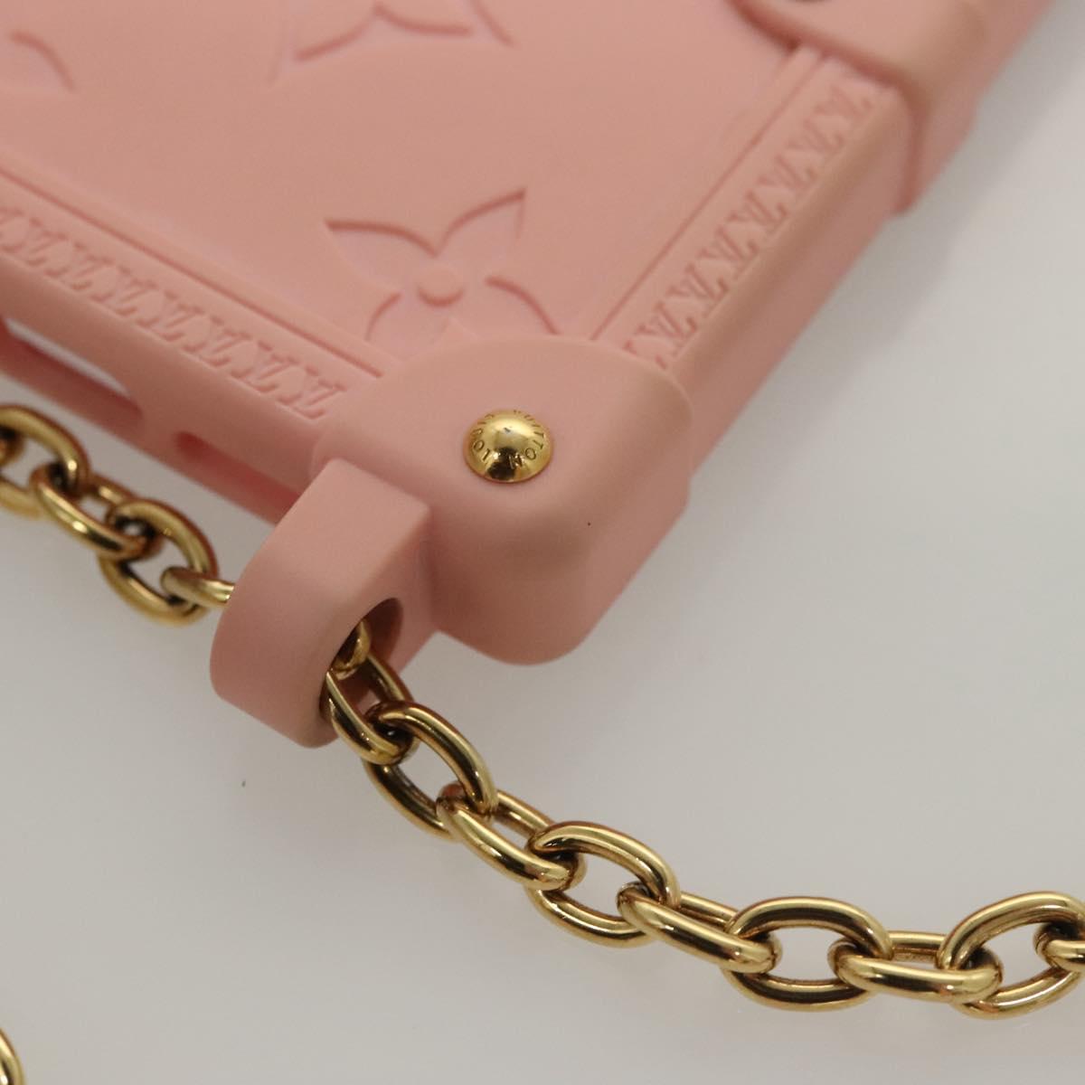 LOUIS VUITTON Monogram Trunk IPHONE14PRO iPhone Case Pink M82082 LV Auth ki5744