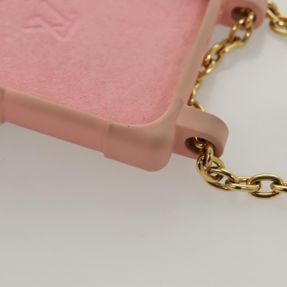 LOUIS VUITTON Monogram Trunk IPHONE14PRO iPhone Case Pink M82082 LV Auth ki5744