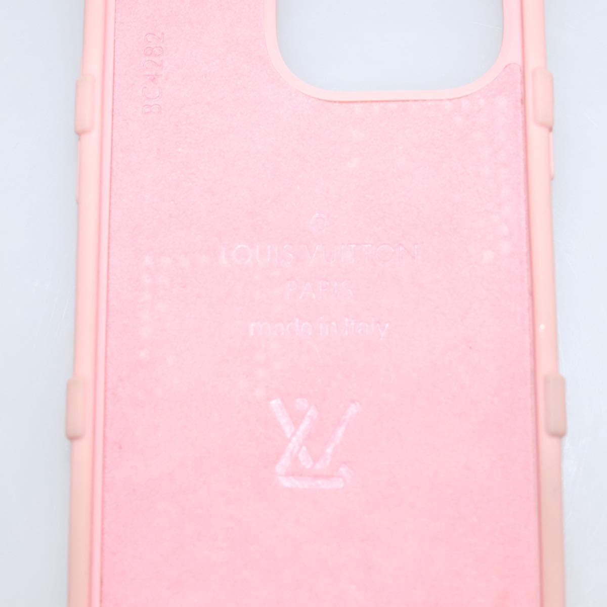 LOUIS VUITTON Monogram Trunk IPHONE14PRO iPhone Case Pink M82082 LV Auth ki5744