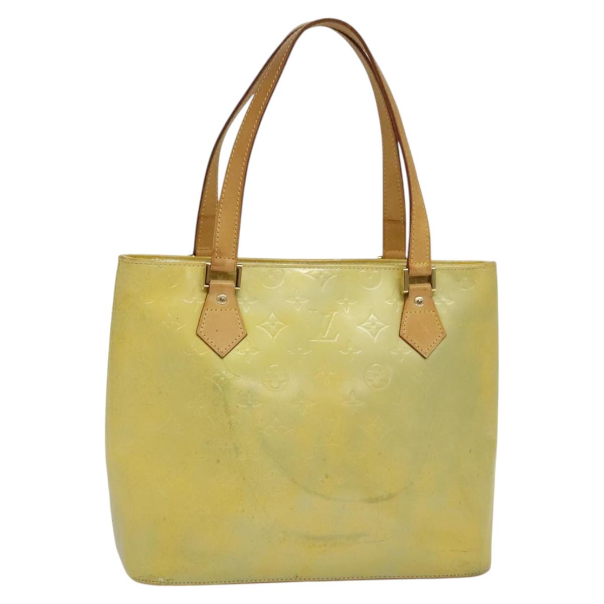 LOUIS VUITTON Monogram Vernis Houston Hand Bag Gris M91053 LV Auth ki5759