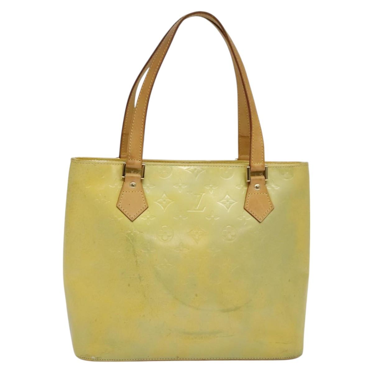 LOUIS VUITTON Monogram Vernis Houston Hand Bag Gris M91053 LV Auth ki5759