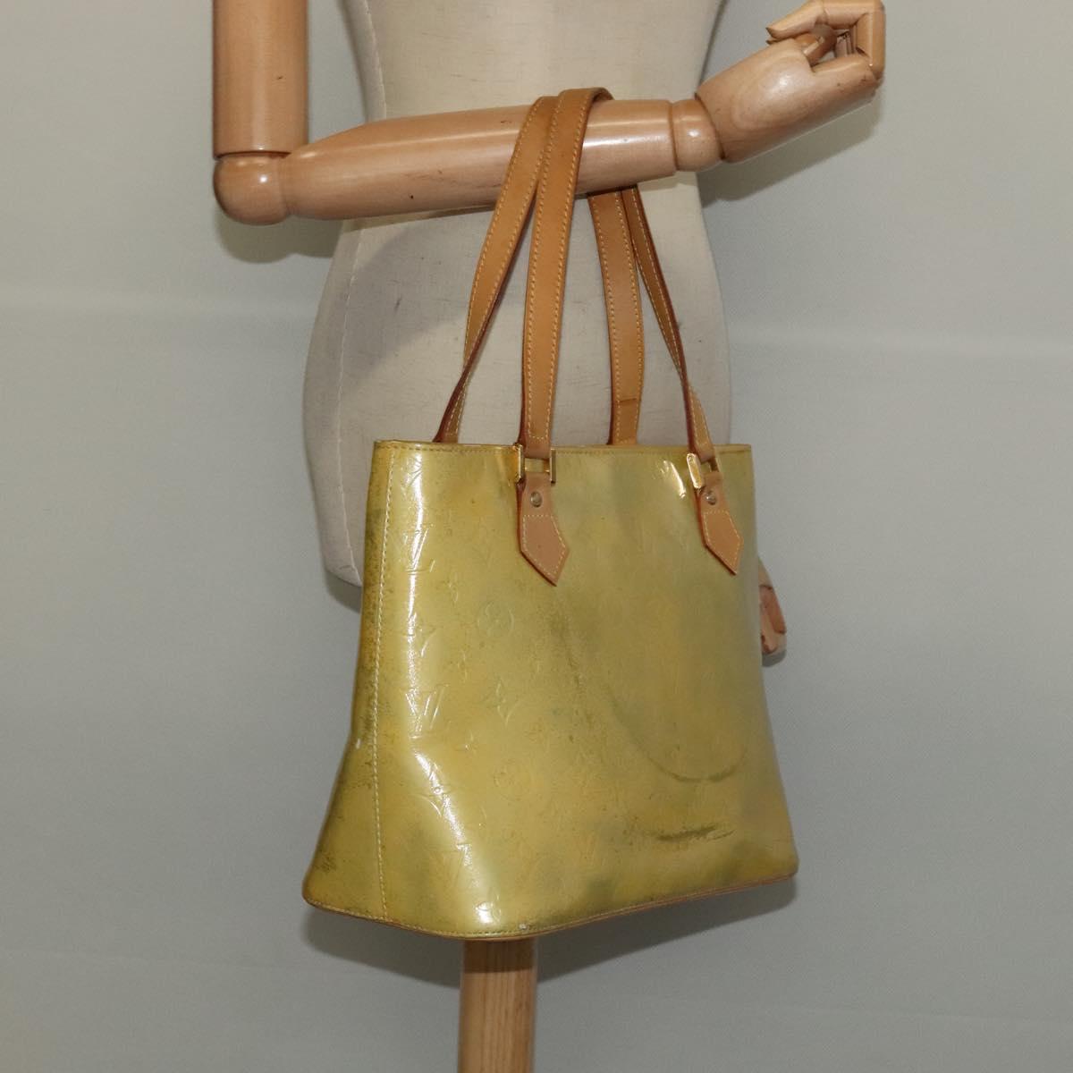 LOUIS VUITTON Monogram Vernis Houston Hand Bag Gris M91053 LV Auth ki5759