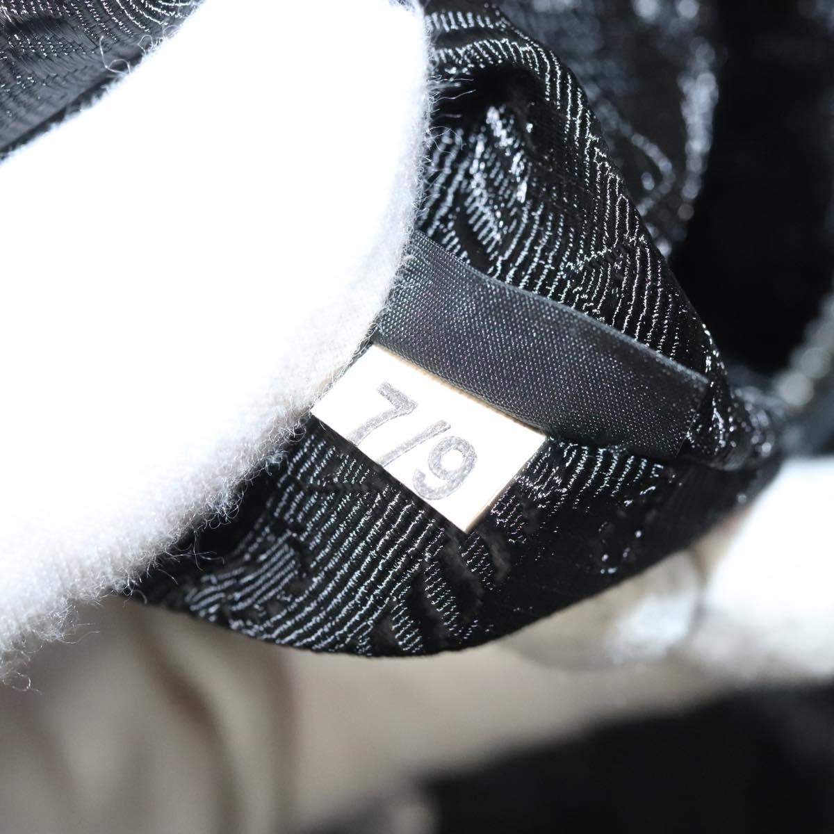 PRADA Tote Bag Nylon Leather 2way Black Silver Auth ki5762