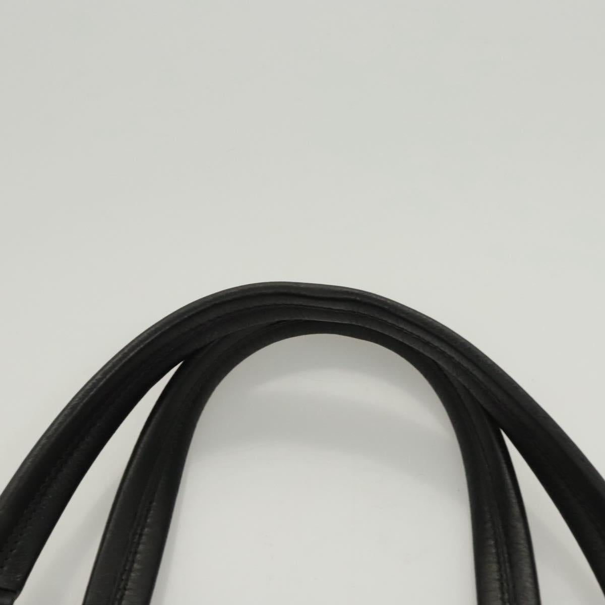 PRADA Tote Bag Nylon Leather 2way Black Silver Auth ki5762