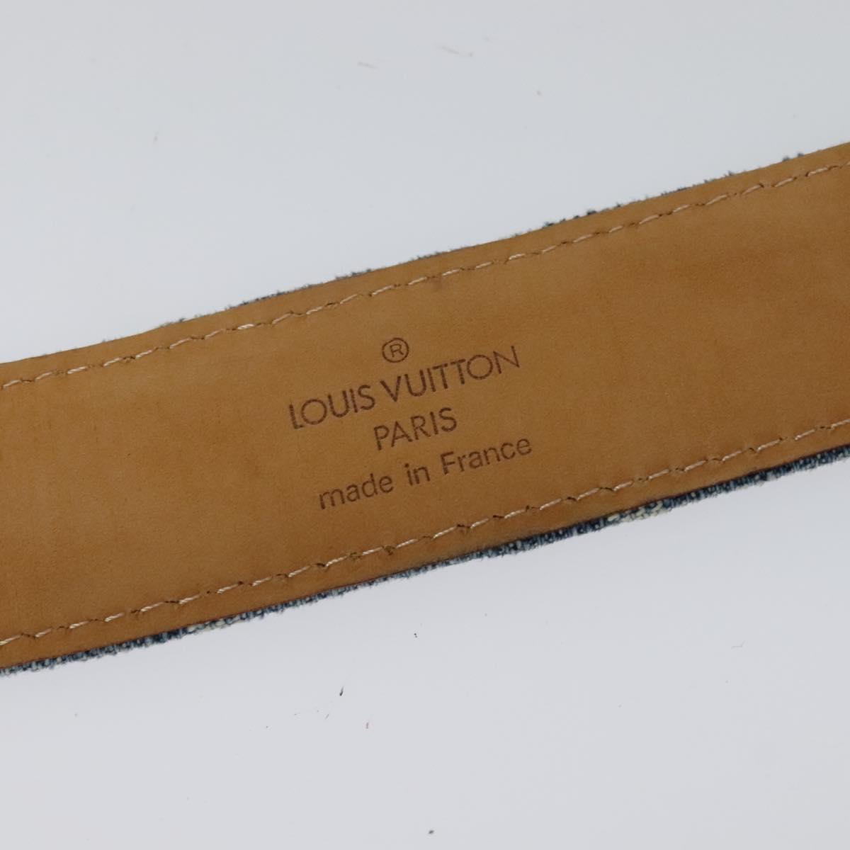 LOUIS VUITTON Monogram Denim Ceinture Belt Blue M6921U LV Auth ki5763