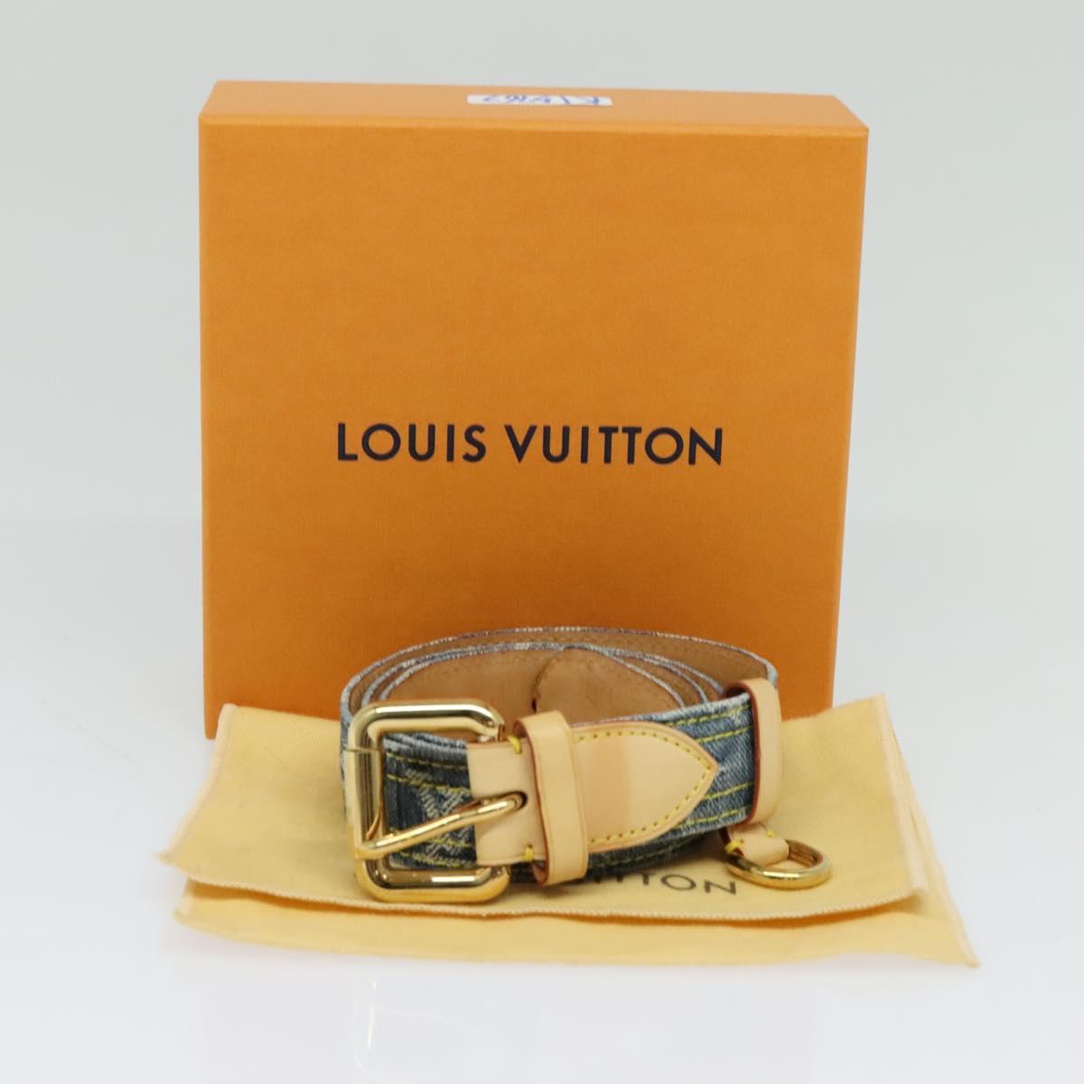 LOUIS VUITTON Monogram Denim Ceinture Belt Blue M6921U LV Auth ki5763