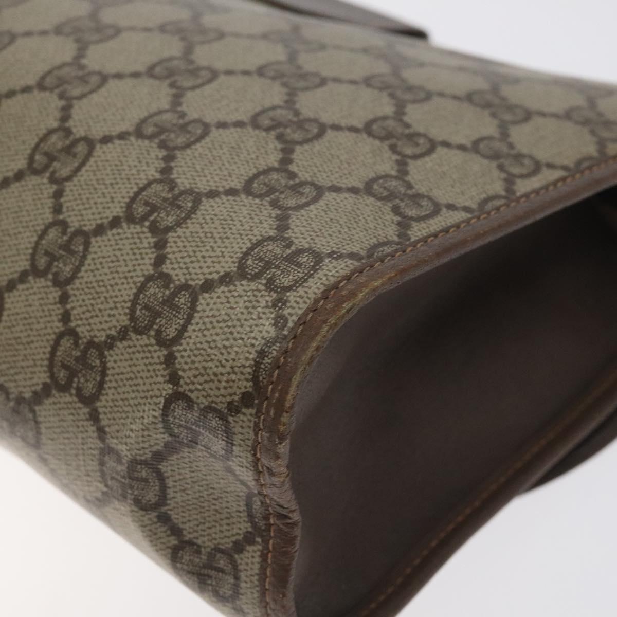 GUCCI GG Supreme Web Sherry Line Clutch Bag PVC Beige Red 156 01 031 Auth ki5765