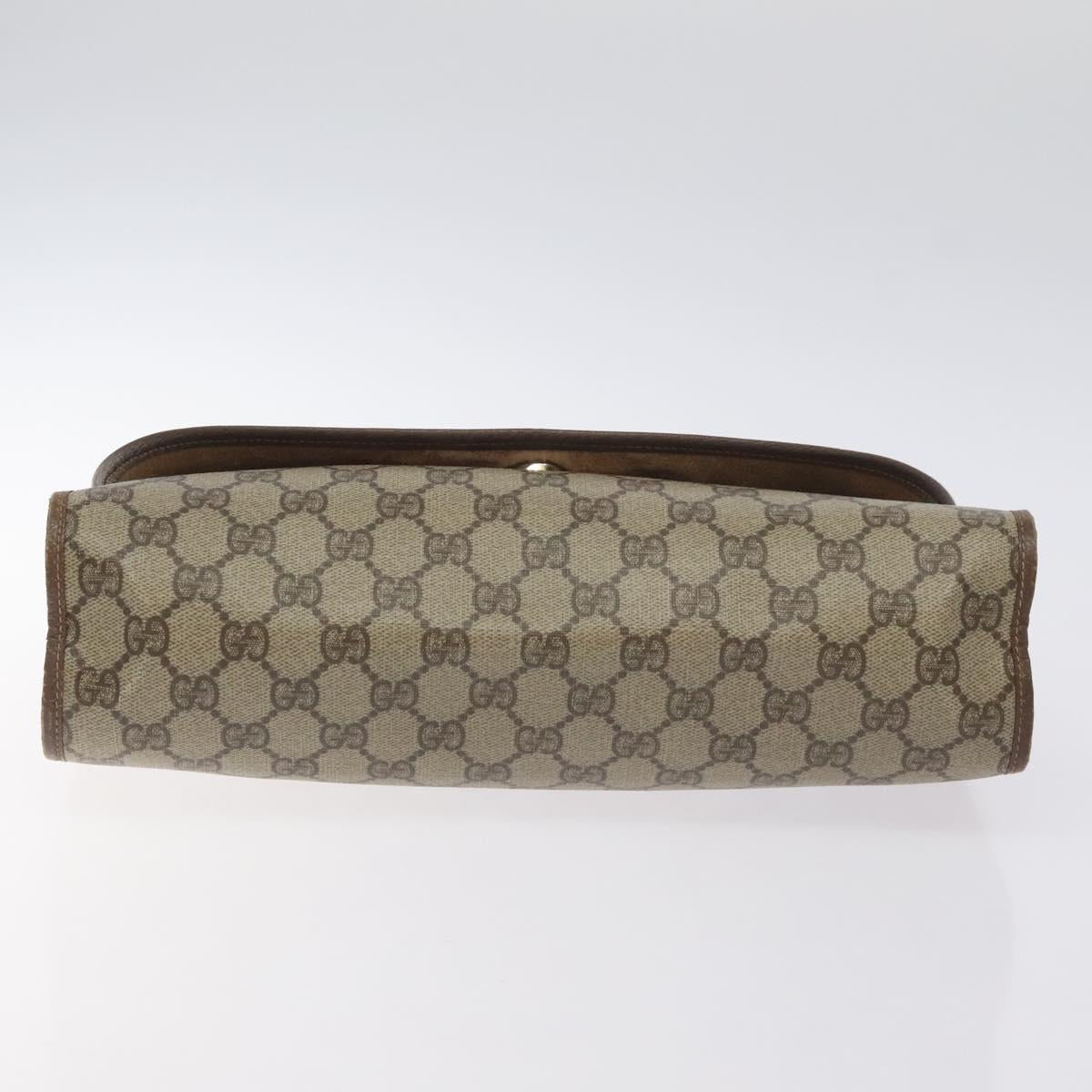 GUCCI GG Supreme Web Sherry Line Clutch Bag PVC Beige Red 156 01 031 Auth ki5765