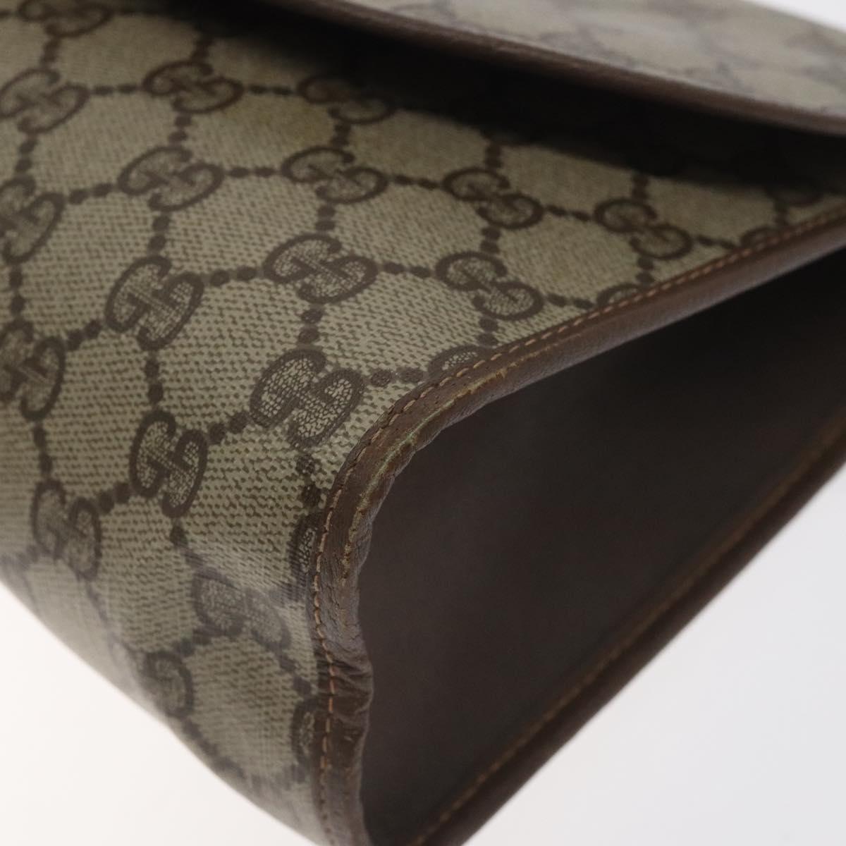 GUCCI GG Supreme Web Sherry Line Clutch Bag PVC Beige Red 156 01 031 Auth ki5765