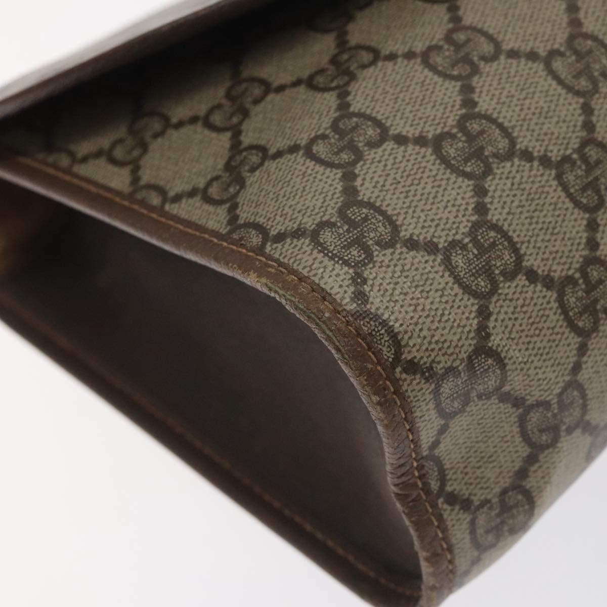 GUCCI GG Supreme Web Sherry Line Clutch Bag PVC Beige Red 156 01 031 Auth ki5765