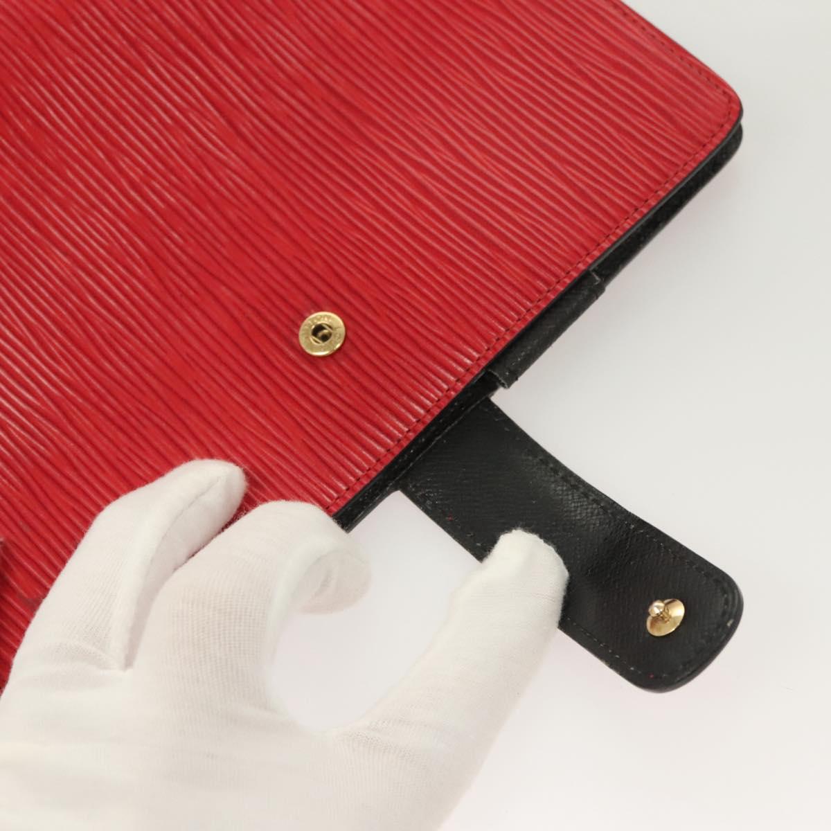 LOUIS VUITTON Epi Agenda MM Day Planner Cover Red R20047 LV Auth ki5772