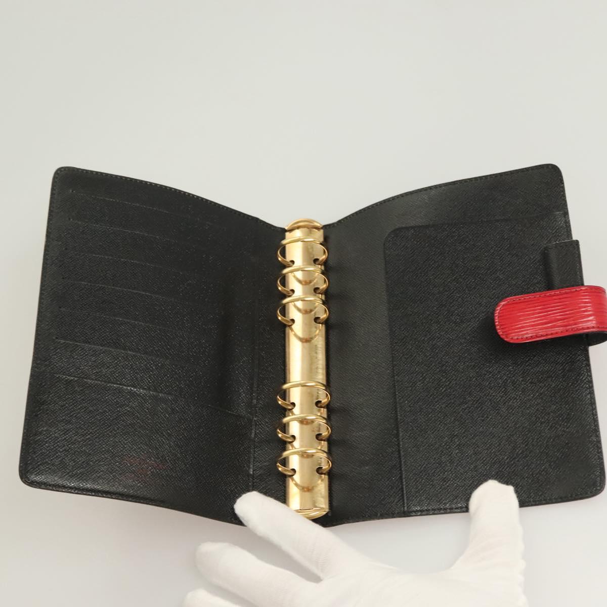 LOUIS VUITTON Epi Agenda MM Day Planner Cover Red R20047 LV Auth ki5772