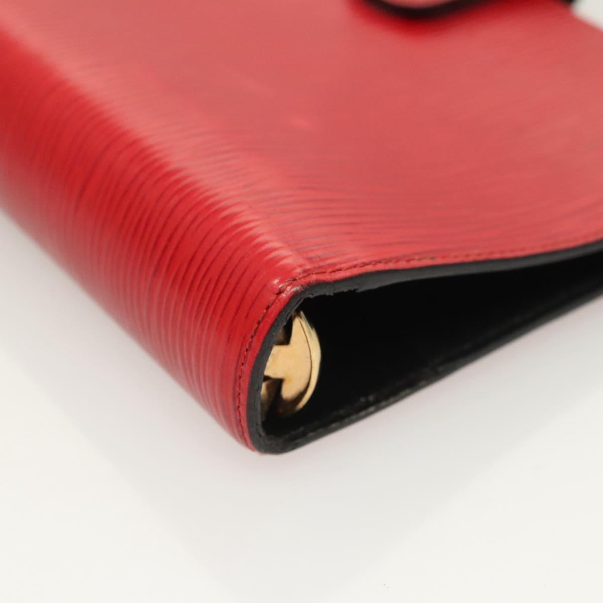 LOUIS VUITTON Epi Agenda MM Day Planner Cover Red R20047 LV Auth ki5772
