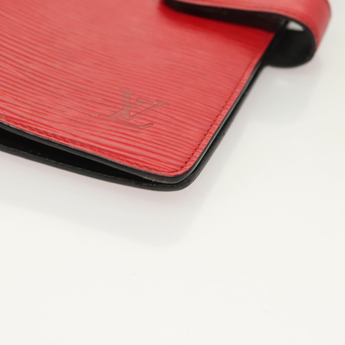 LOUIS VUITTON Epi Agenda MM Day Planner Cover Red R20047 LV Auth ki5772