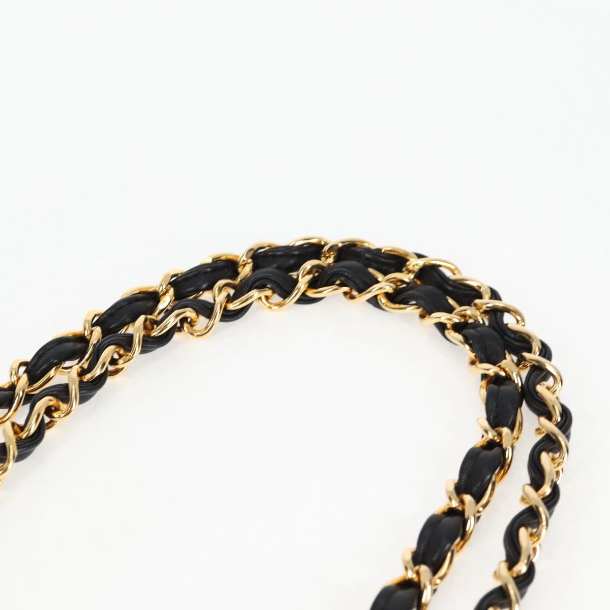 CHANEL Big Matelasse Chain Shoulder Bag Lamb Skin Black Gold CC Auth ki5773V