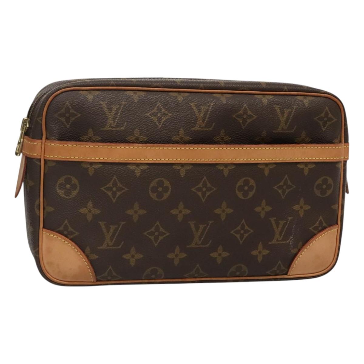 LOUIS VUITTON Monogram Compiegne 28 Clutch Bag M51845 LV Auth ki5776