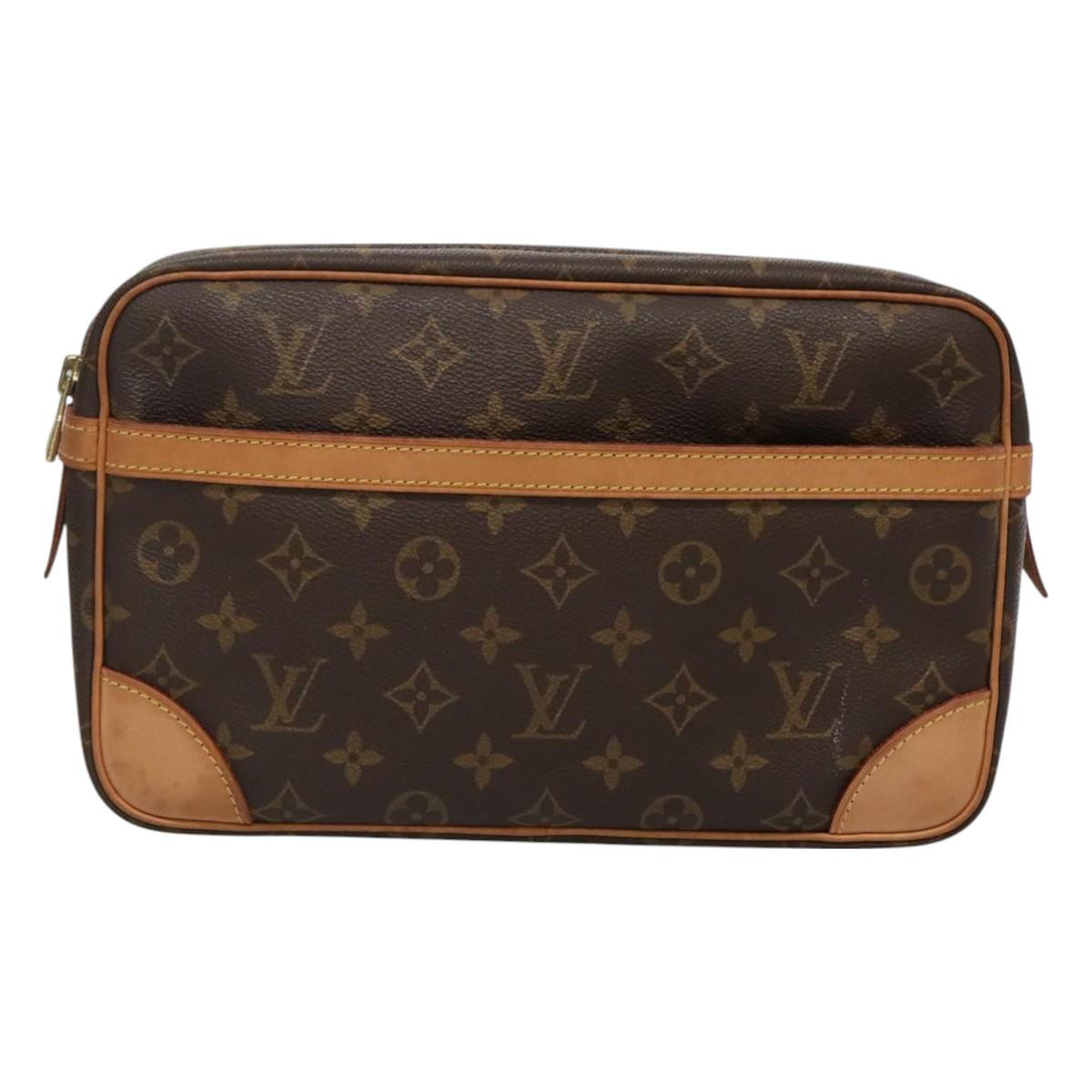 LOUIS VUITTON Monogram Compiegne 28 Clutch Bag M51845 LV Auth ki5776