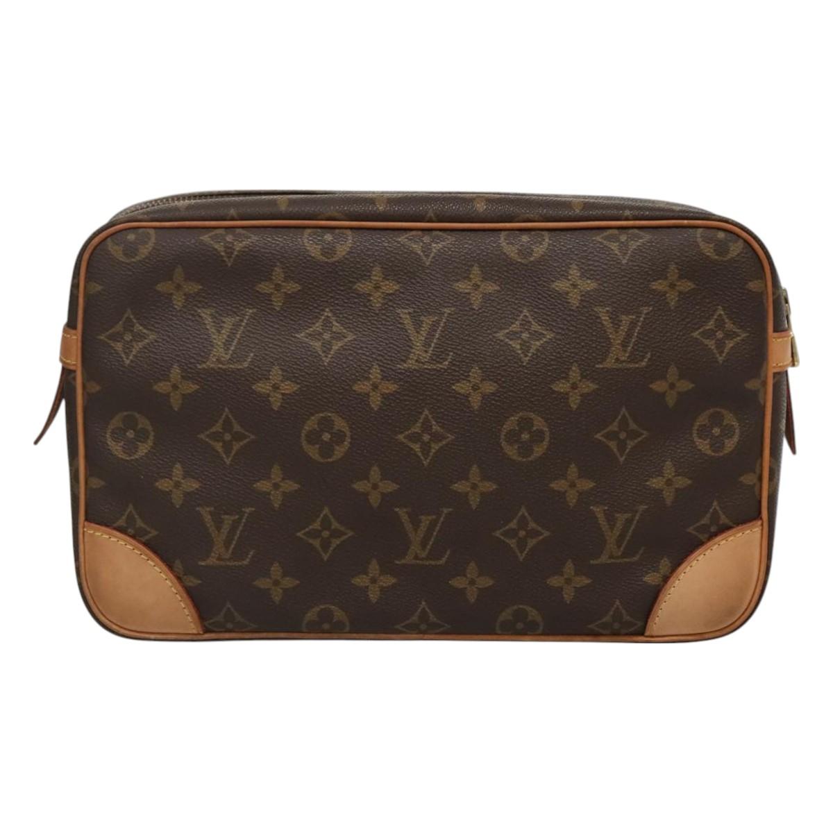 LOUIS VUITTON Monogram Compiegne 28 Clutch Bag M51845 LV Auth ki5776