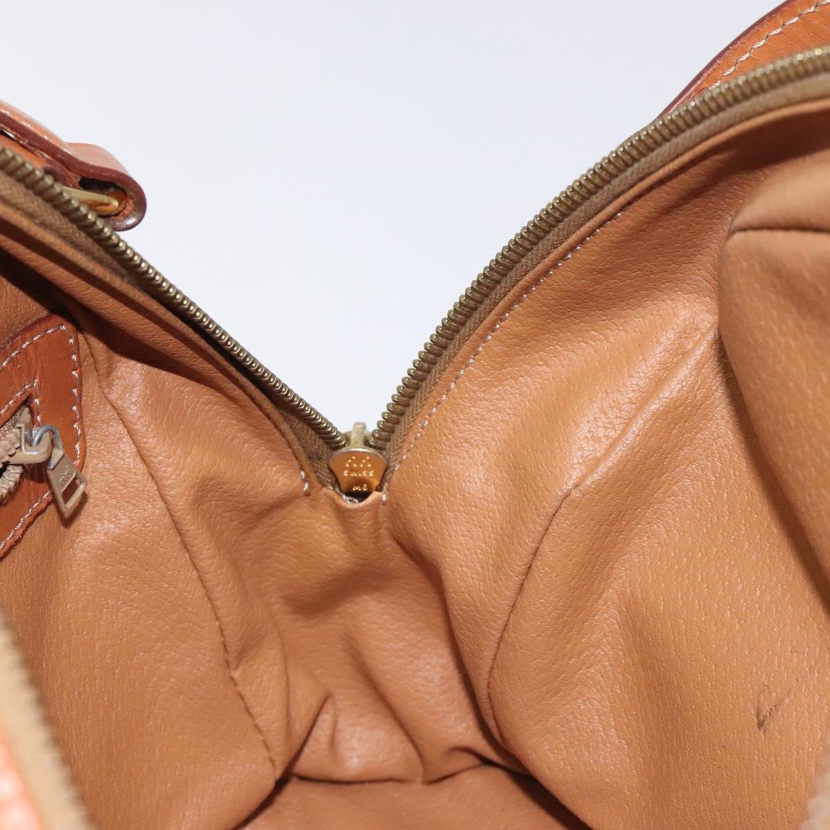CELINE Macadam Canvas Hand Bag PVC Leather Brown Gold Auth ki5783