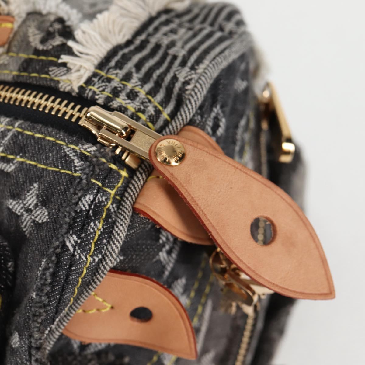 LOUIS VUITTON Monogram Denim Patchwork Speedy 30 Bag Gray M95381 LV Auth ki5785M
