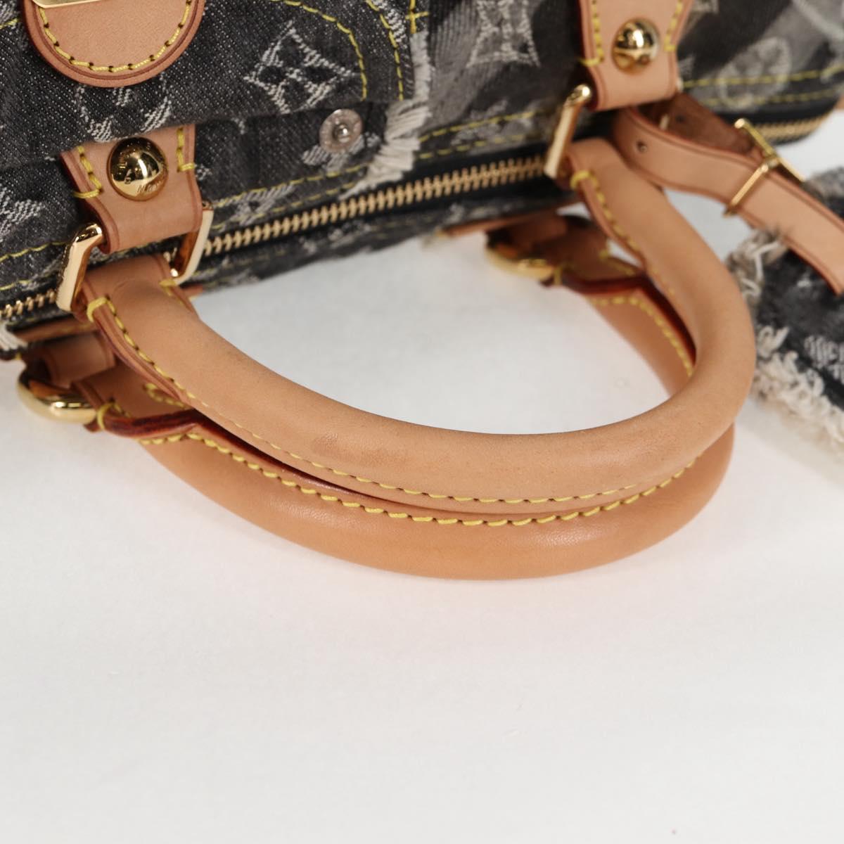 LOUIS VUITTON Monogram Denim Patchwork Speedy 30 Bag Gray M95381 LV Auth ki5785M