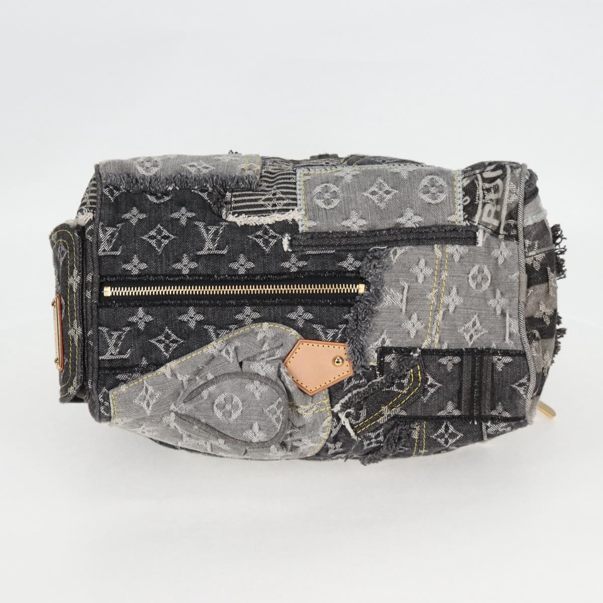 LOUIS VUITTON Monogram Denim Patchwork Speedy 30 Bag Gray M95381 LV Auth ki5785M