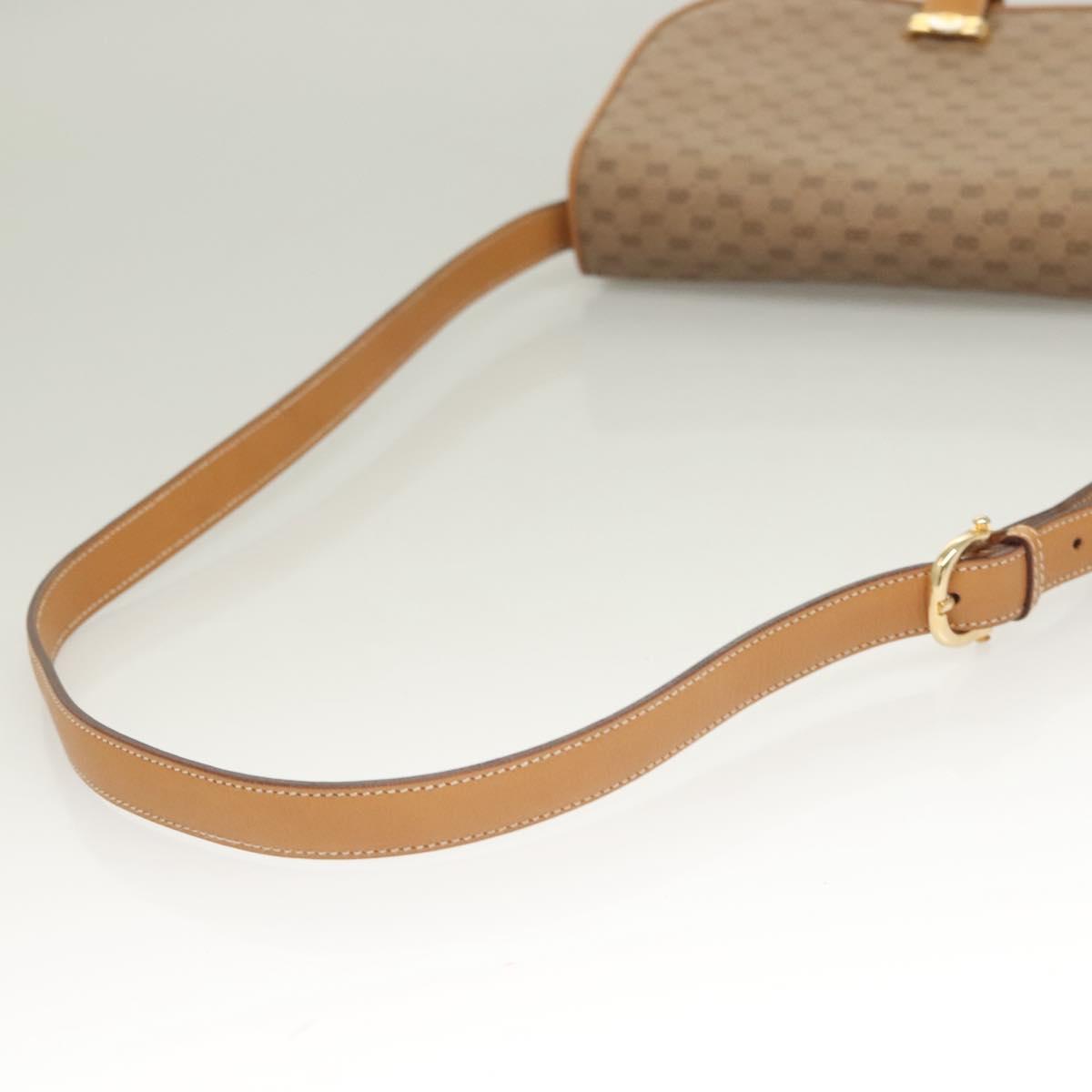 GUCCI Micro GG Supreme Shoulder Bag PVC Beige Gold Auth ki5787