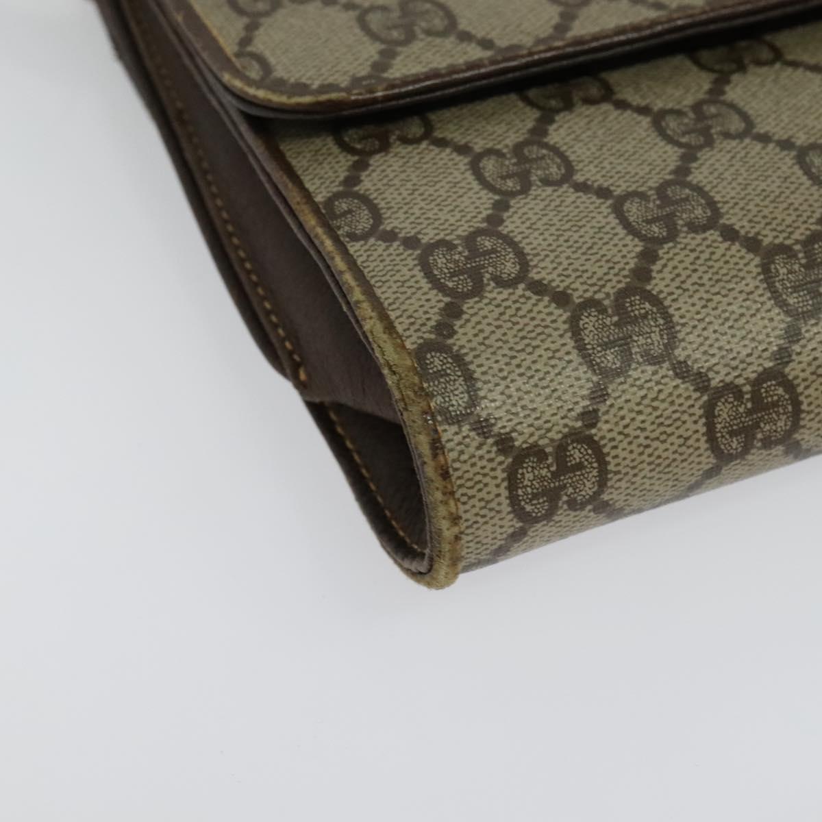 GUCCI GG Supreme Shoulder Bag PVC Beige Gold 904 02 050 Auth ki5803