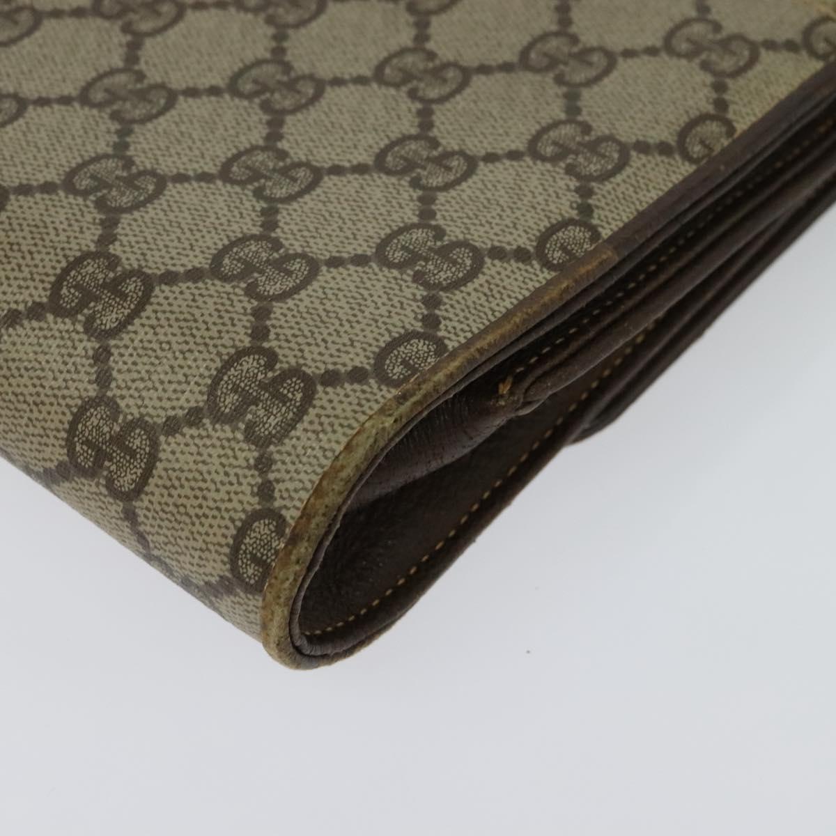 GUCCI GG Supreme Shoulder Bag PVC Beige Gold 904 02 050 Auth ki5803