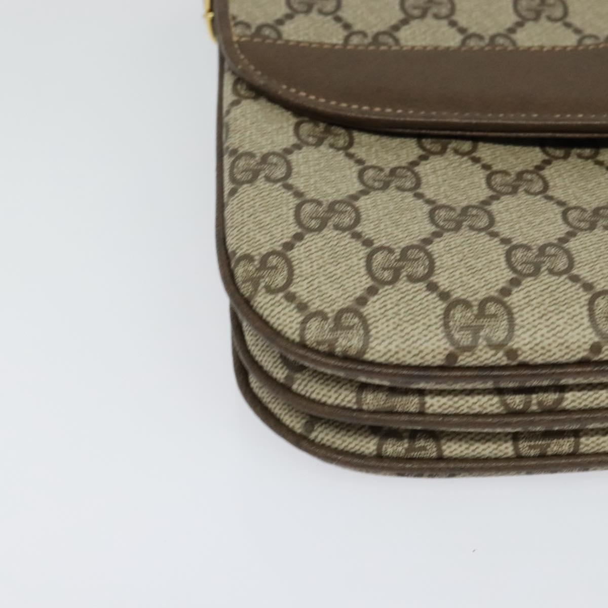 GUCCI GG Supreme Shoulder Bag PVC Beige Gold 004 256 0024 Auth ki5813