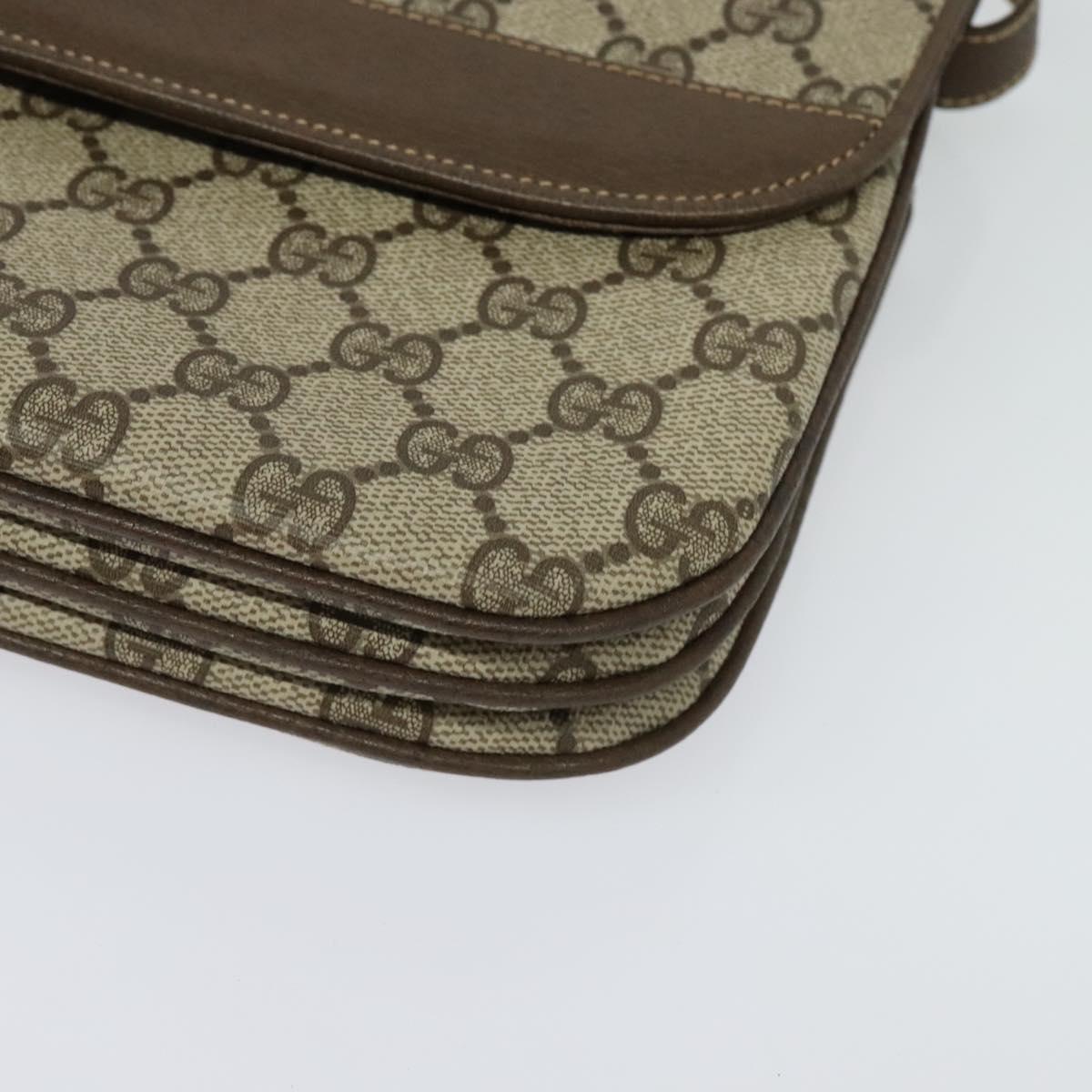 GUCCI GG Supreme Shoulder Bag PVC Beige Gold 004 256 0024 Auth ki5813